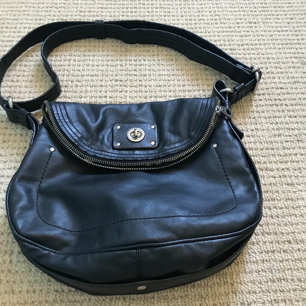 Marc by Marc Jacobs Totally Turnlock Natasha Black leather Crossbody Purse bag
